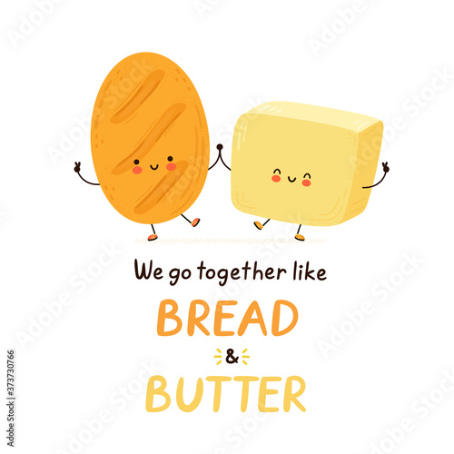 Cute happy butter character vector