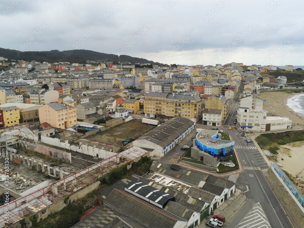 Fototapeta premium Burela. Coast of Lugo. Galicia.Spain. Aerial Drone Photo