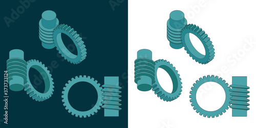 Worm Gear Color Drawings