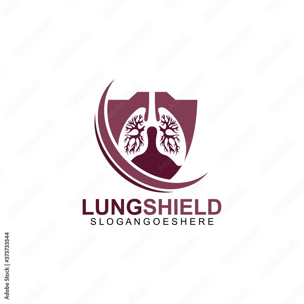 Lung shield logo template design vector, emblem, design concept, creative symbol Lung shield logo template design vector, emblem, design concept, creative symbol