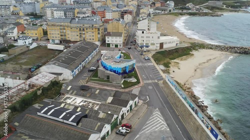 Burela. Coast de Galicia.Spain. Aerial Drone Footage photo