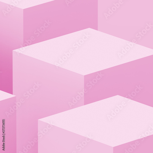 3d pink cube and box podium minimal scene studio background. Abstract 3d geometric shape object illustration render. Display for cosmetic fashion and valentine product. 