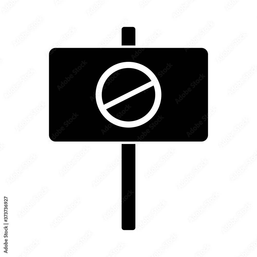 banner with stop signal silhouette style icon banner with stop signal silhouette style icon