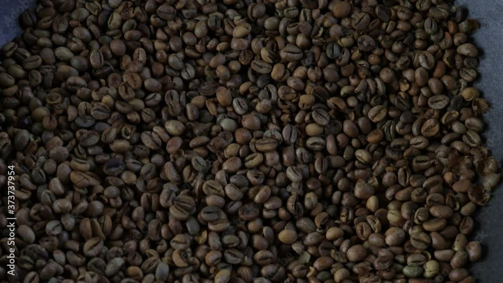 Roasting coffee beans by hand . Roasting coffee beans by hand .