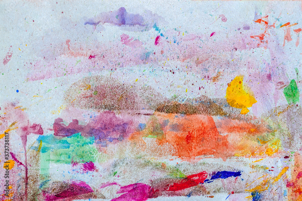 Abstract vivid hand painted watercolor brush strokes, colorful rainbow shades.