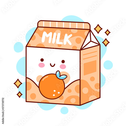 Cute happy funny flavored milk