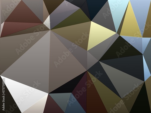 dimensional triangle graphic design in mostly neutral colors