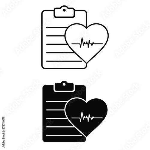 Health Check vector icon set. healthcare illustration sign collection. heart symbol.