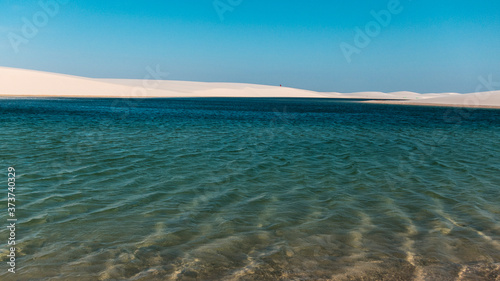 Maranhão, Brazil, Lençóis Maranhenses National Park. September 20, 2019: Lagoon between dunes photo
