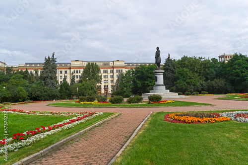 Square with a monument to the founder of Moscow University M.V. Lomonosov.
