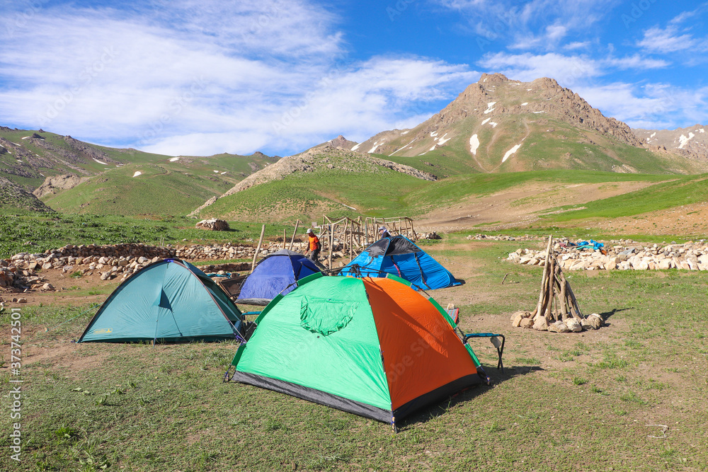 camping in the mountains