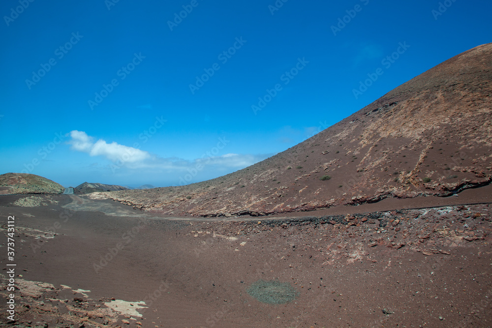 volcanic rock landscape in Timanfaya in Lanzarote volcanic rock landscape in Timanfaya in Lanzarote