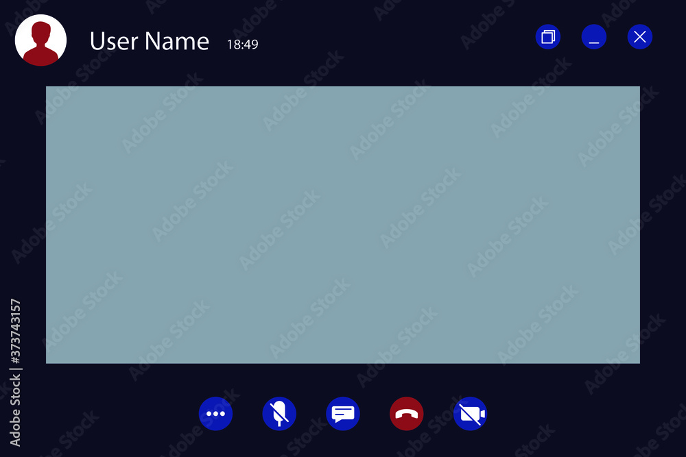 Video Call screen template. Video call Interface for social ...