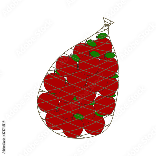 Apples in a package on a white background