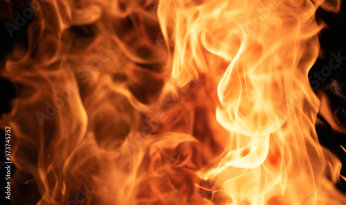 Fire texture on black background for graphic design