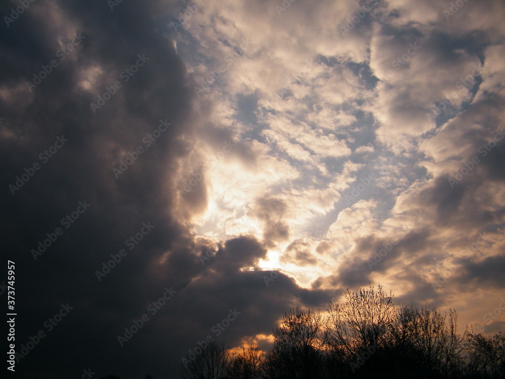 Fototapeta premium dramatic sky with clouds