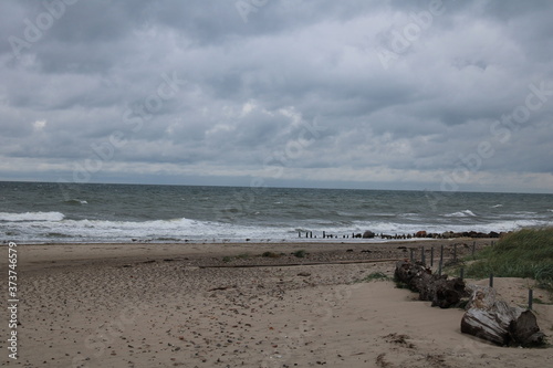 The Baltic Sea with view from the beach 