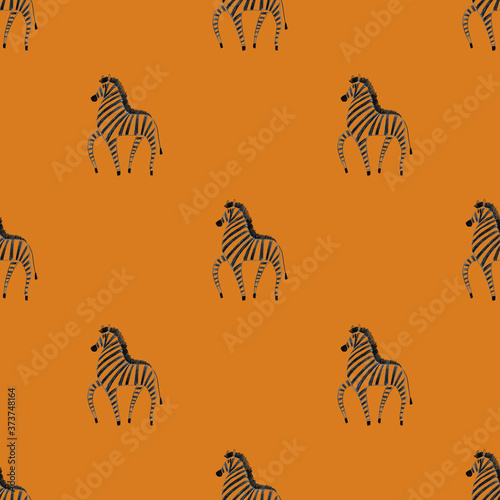 Seamless pattern with black zebra.