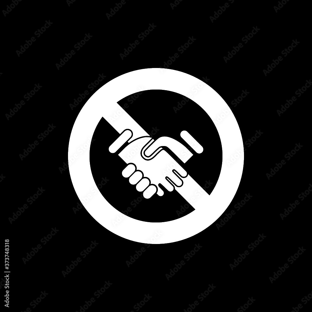 Handshake ban icon isolated on dark background Handshake ban icon isolated on dark background