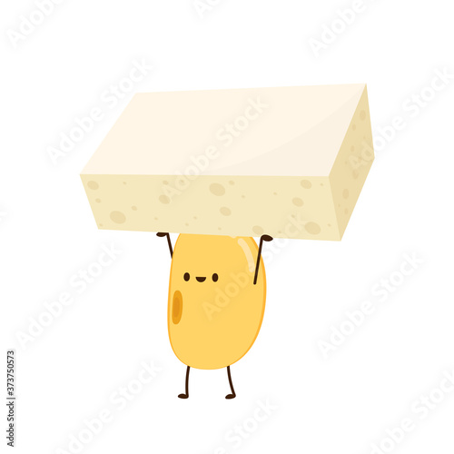 Soybean vector. Soybean character design. Soybean and tofu vector.
