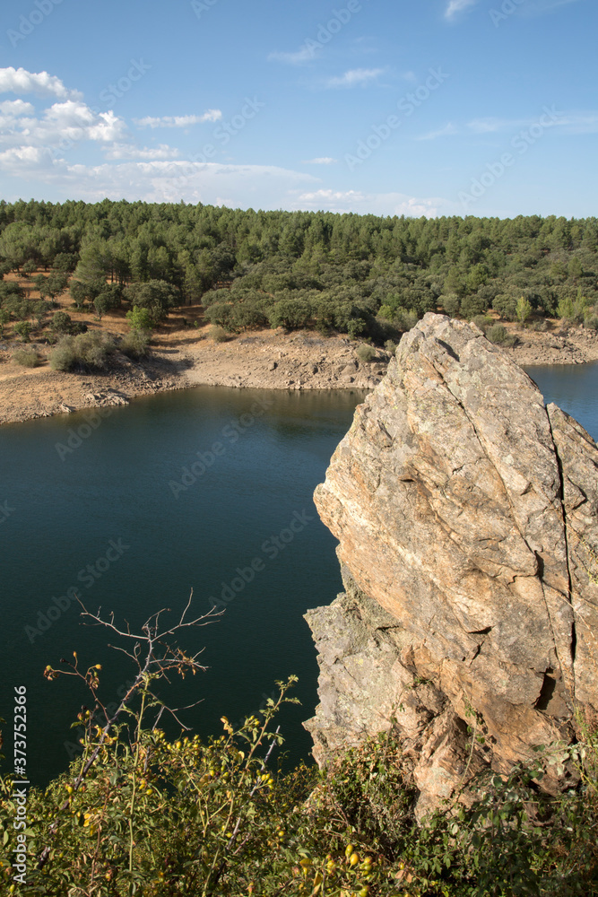 Viewpoint and Rock at Lozoya River; Buitrago; Madrid