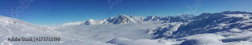 snowy mountains and winter season 