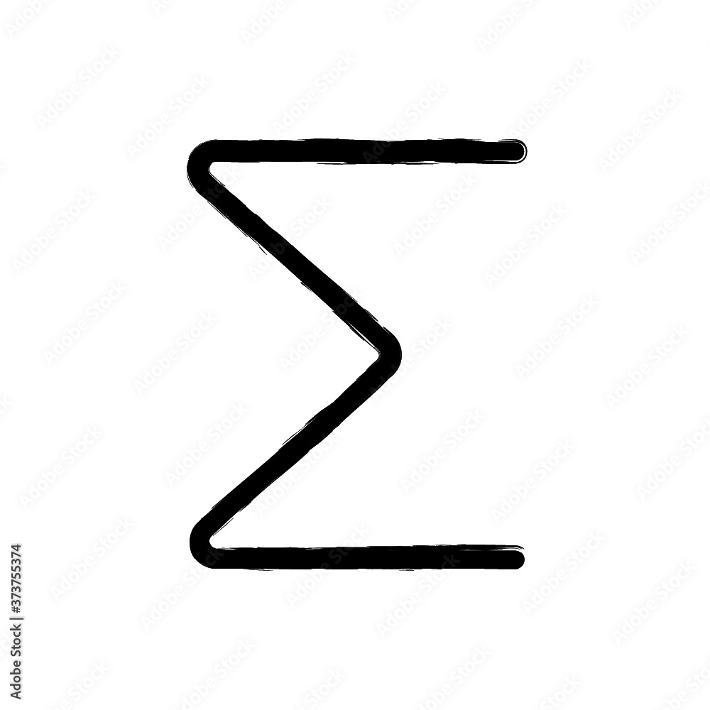 vector illustration hand drawn icon ofsigma
