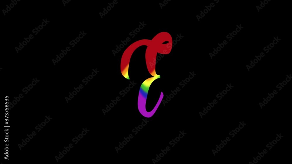 Waving Letter E with Rainbow inside with alpha channel animated motion graphics Waving Letter E with Rainbow inside with alpha channel animated motion graphics
