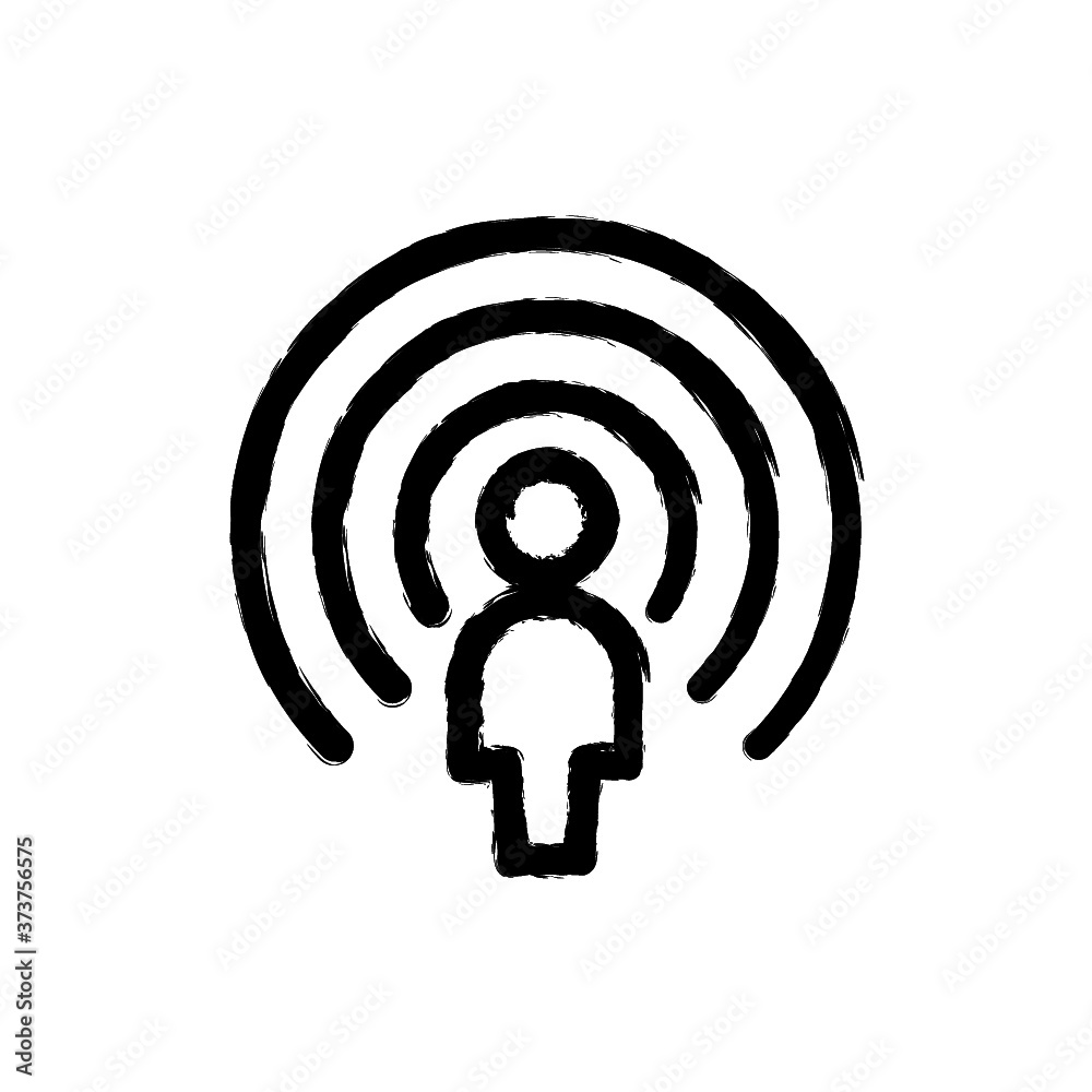 vector illustration hand drawn icon ofuser signal