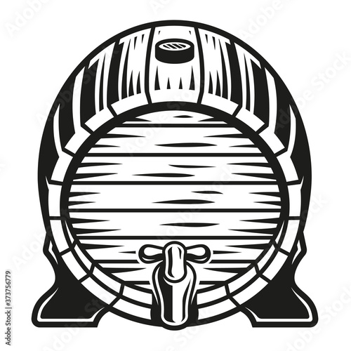 A beer barrel vector illustration isolated on white background.