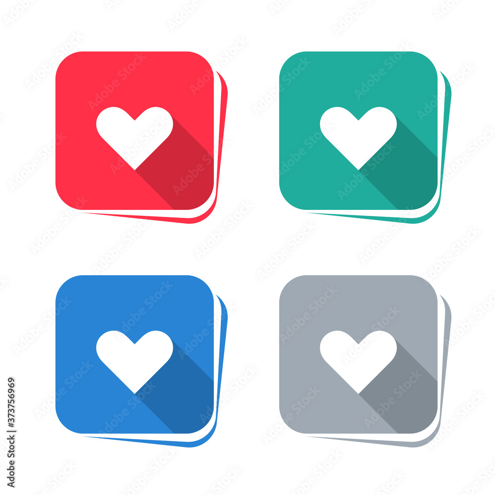 Heart icon on square button