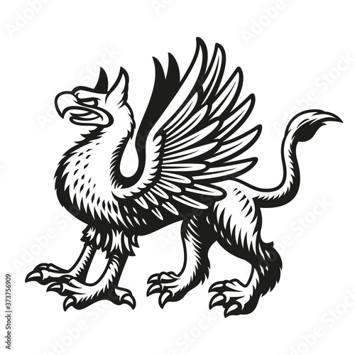 A vector illustration of a griffin isolated on white background.