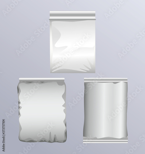gray set packing bags products icons