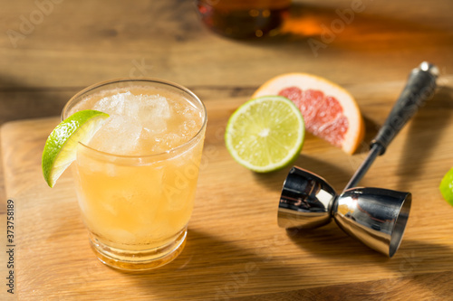 Boozy Refreshing Rum Navy Grog Cocktail