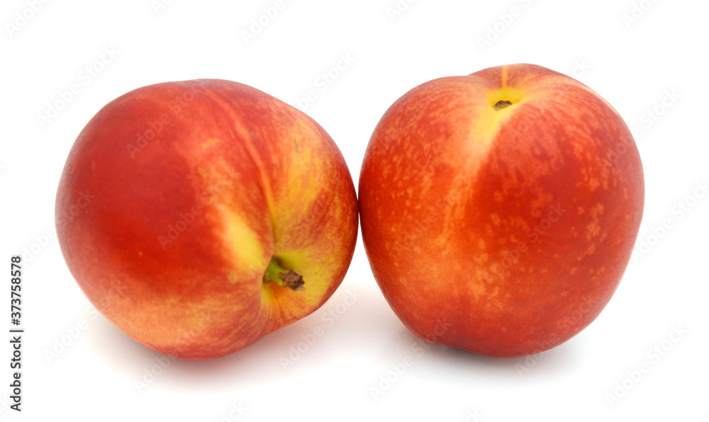 Nectarine fruit isolated on white background cutout Nectarine fruit isolated on white background cutout