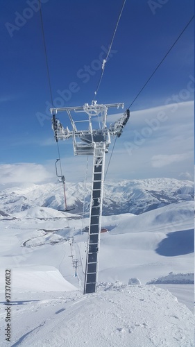 a pole in the snowy mountains  © Emin