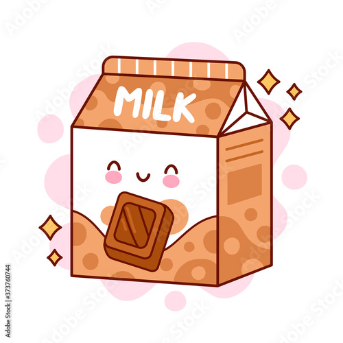 Cute happy funny flavored chocolate milk