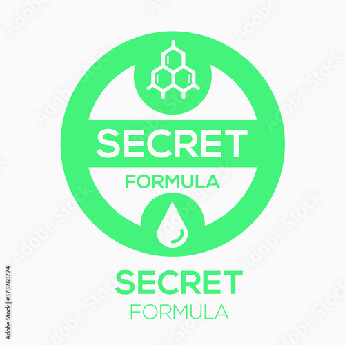 (secret formula) label sign, vector illustration.