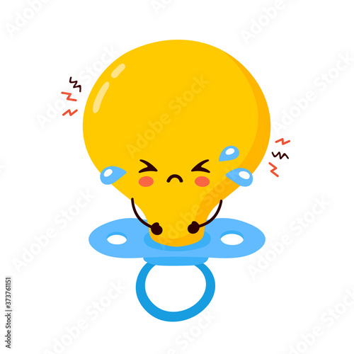 Cute sad cry baby nipple character