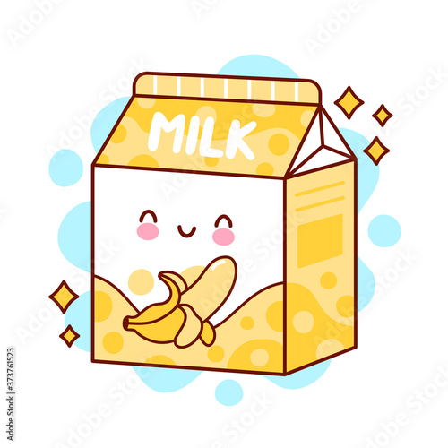 Cute happy funny flavored banana milk