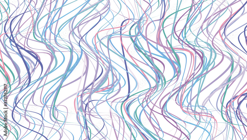 Obraz premium Lines with Wavy. Irregular chaotic lines. The threads are wavy in space. Hair curly from edge to edge.