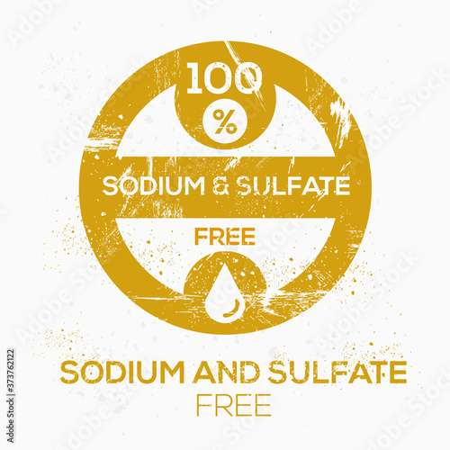 (Sodium and sulfate free) label sign, vector illustration.