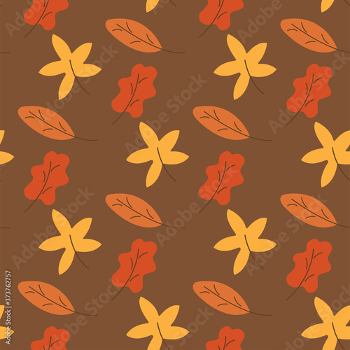 Seamless pattern with autumn leaves vector illustration