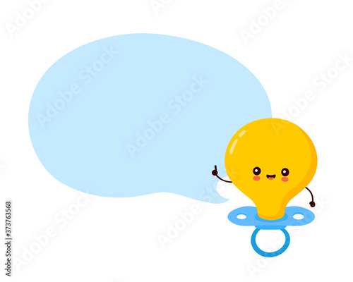 Cute happy baby nipple character
