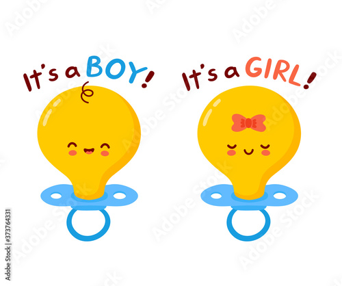 Cute happy baby nipple character