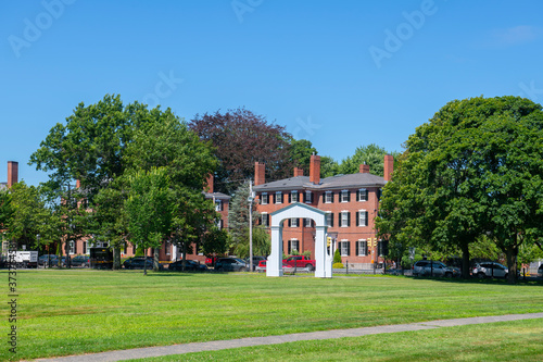 Hannah & Elizabeth Hodges House, built in 1840, at 35 Washington Square North next to Salem Common in Historic district of Salem city center, Massachusetts MA, USA.  photo