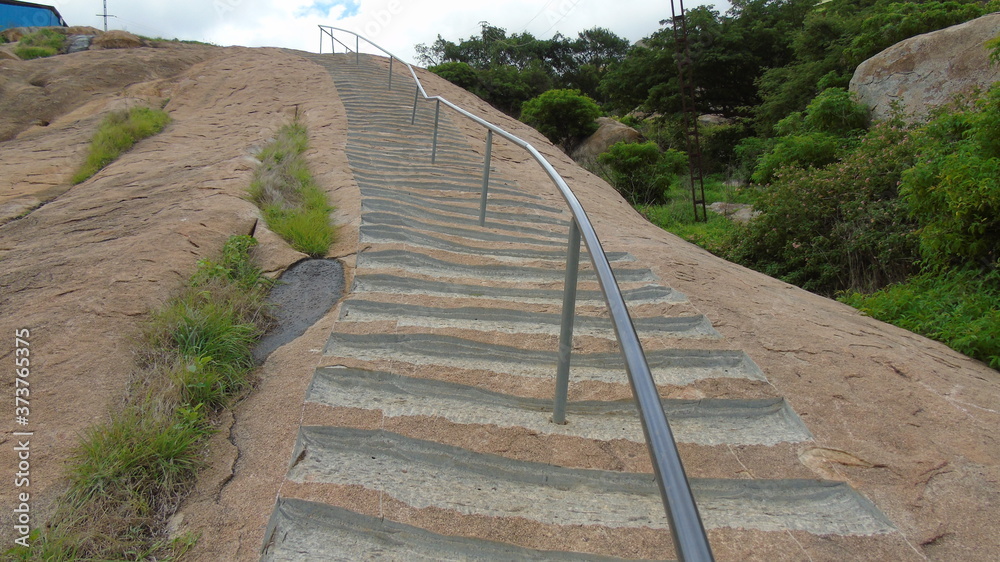 steps to hill top