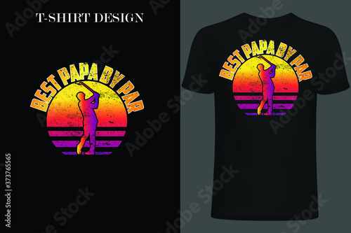  best papa by par t-shirt design. go;f t-shirt design. vintage golf design. retro papa design