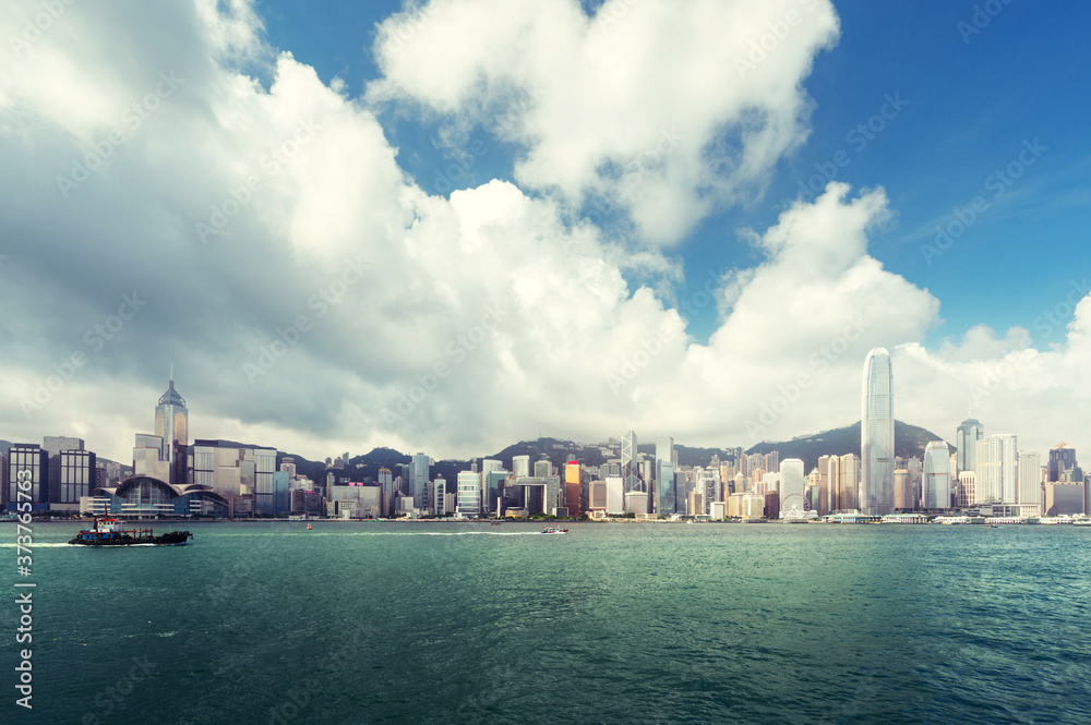 Fototapeta premium Hong Kong harbour, perfect day