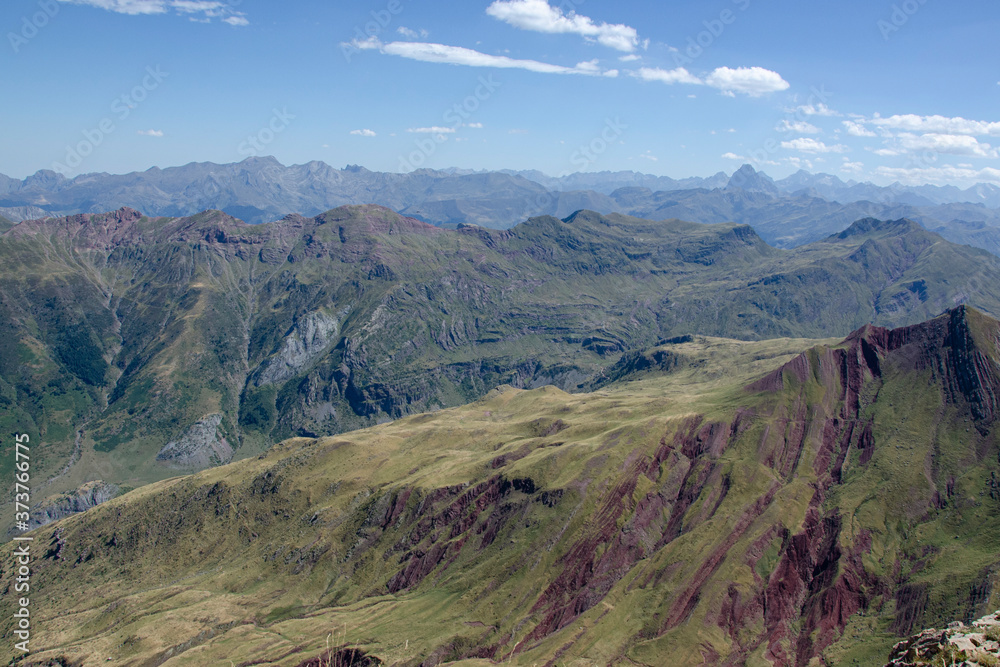 Beautiful landscape of the Pyrenees, infinite mountains